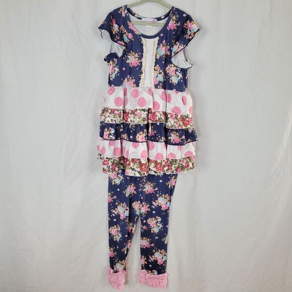 Adorable Sweetness‎ Floral and Polka Dot 2-Piece Pant Set Size 6 - Picture 1 of 8